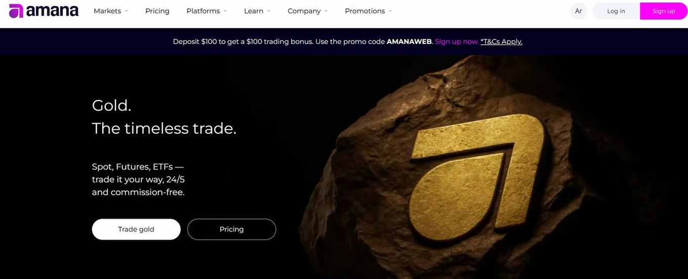 Screenshot of the Amana Capital website