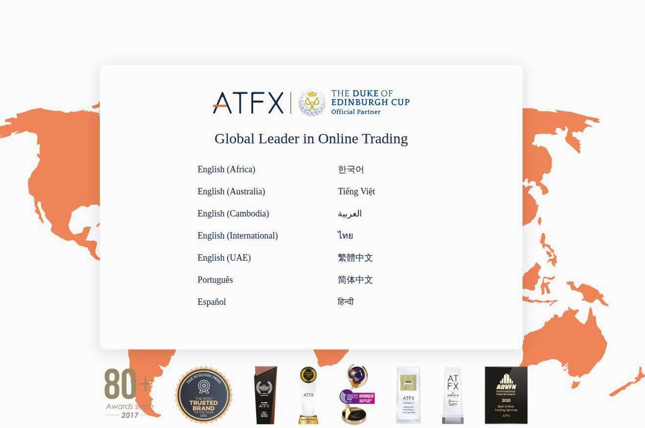 Screenshot of the ATFX website