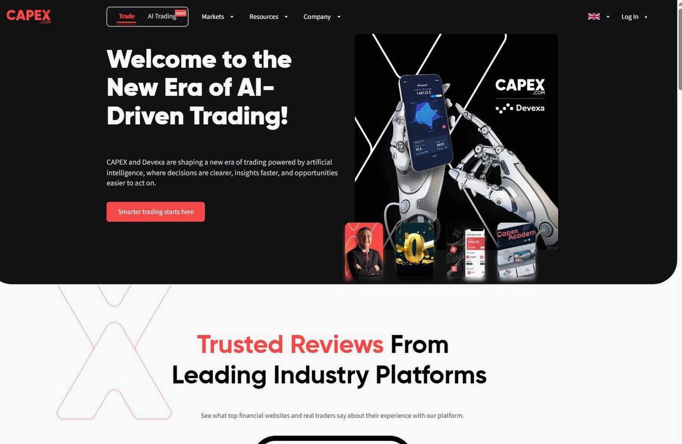 Screenshot of the CAPEX website