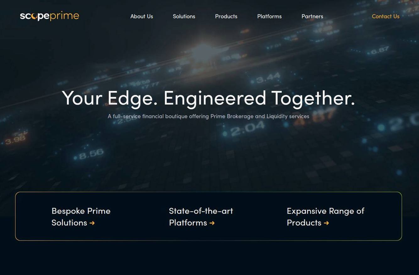 Screenshot of the Scope Markets website