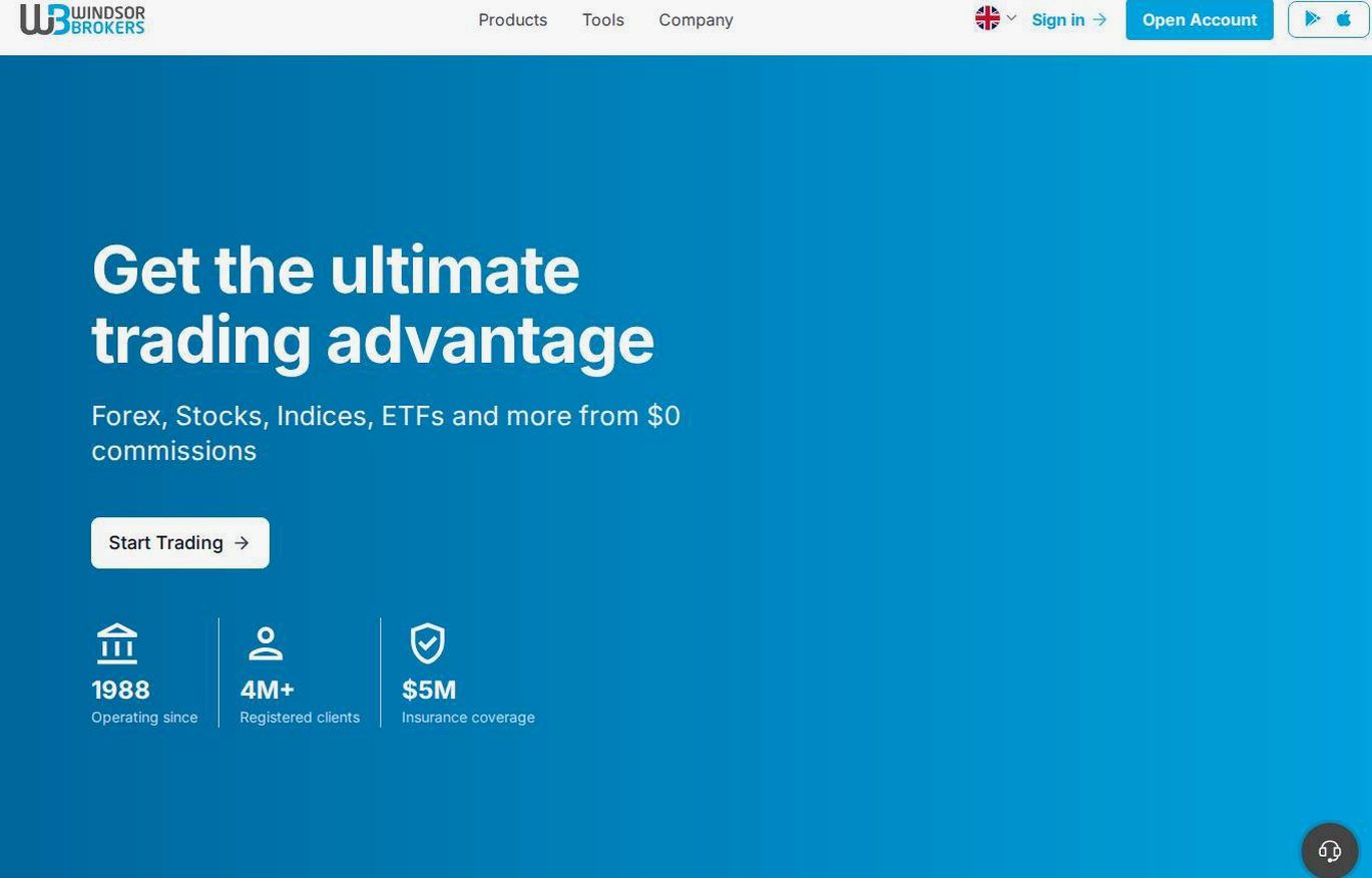 Screenshot of the Windsor Brokers website